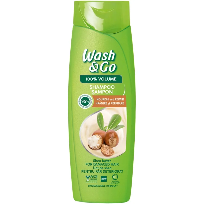 Sampon cu unt de shea, 360ml, Wash&Go — preț și oferte