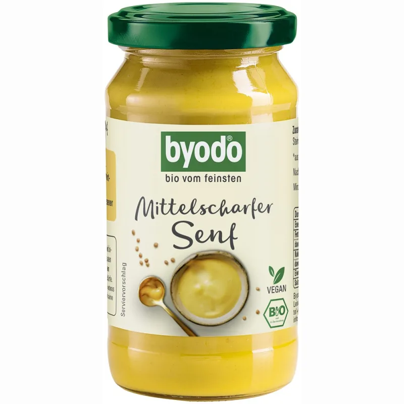 Mustar Bio usor picant fara gluten, 200ml, Byodoo — preț și oferte