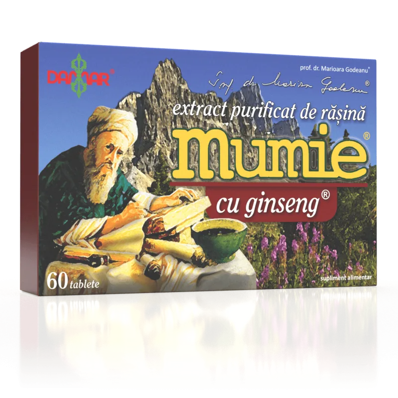 Extract purificat de rasina Mumie cu Ginseng, 60 tablete, Damar Damar General Trading — preț și oferte