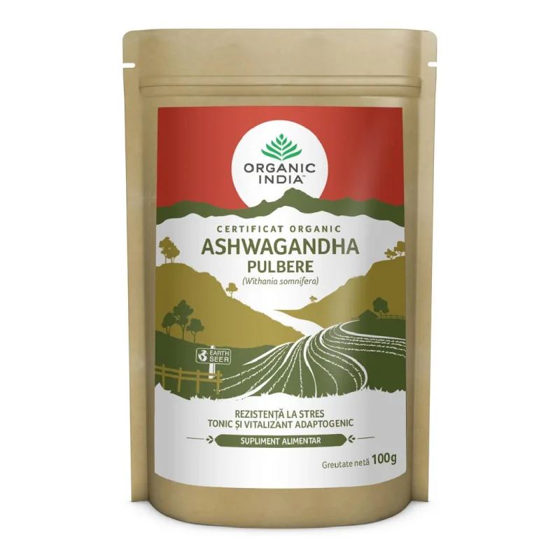 Ashwagandha pulbere ecologica, 100 g, Organic India — preț și oferte