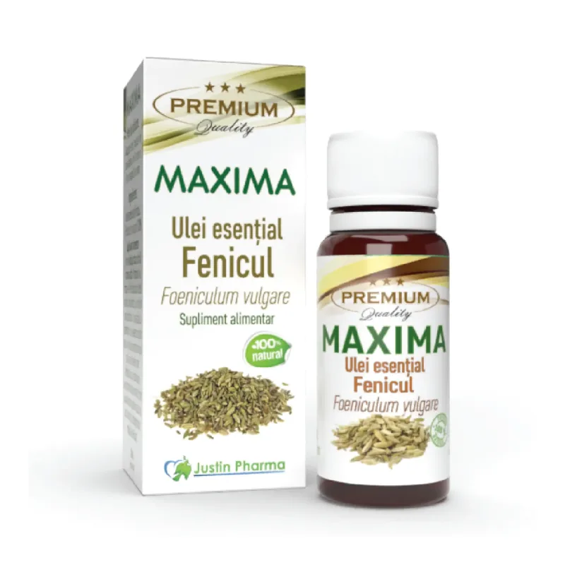 Ulei esential Fenicul Maxima, uz intern, 10 ml, Justin Pharma — preț și oferte
