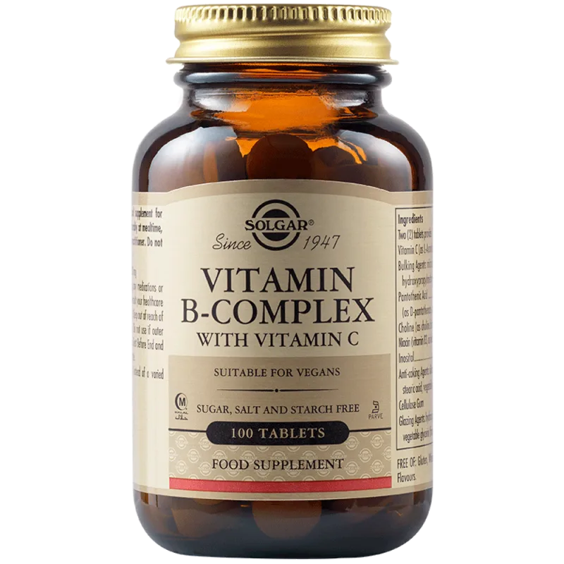 Complex Vitamina B cu Vitamina C, 100 tablete, Solgar — preț și oferte