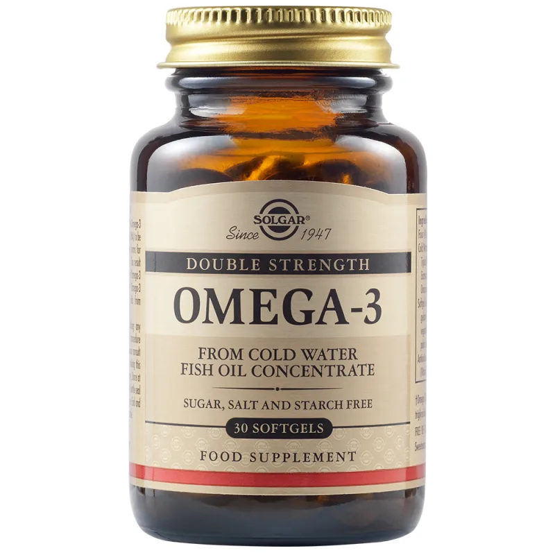 Omega 3 dublu concentrat, 30 capsule, Solgar — preț și oferte
