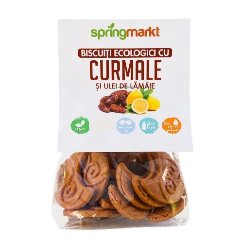 Biscuiti Eco cu curmale si ulei de lamaie, 100g, Springmarkt — preț și oferte