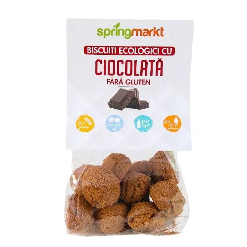 Biscuiti Eco cu ciocolata fara gluten, 100g, Springmarkt — preț și oferte
