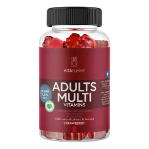 Multivitamine pentru adulti cu aroma de capsuni, 60 jeleuri, Vitayummy