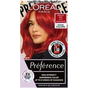 Vopsea de par permanenta cu amoniac Preference Vivid Colours 8.624 Bright Red, 204ml, L'Oreal Paris