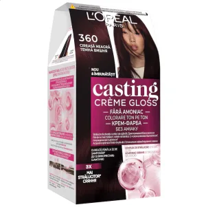 Vopsea de par semi-permanenta fara amoniac Casting Creme Gloss 360 Cireasa Neagra, 180ml, L'Oreal Paris
