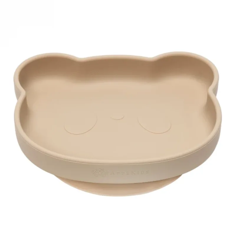 Farfurie din silicon cu ventuza The Little Bear, +6 luni, Bubble Beige, Appekids — preț și oferte