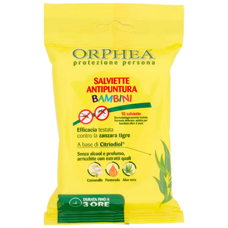 Servetele cu ingrediente naturale impotriva tantarilor, 1 bucata, Orphea — preț și oferte