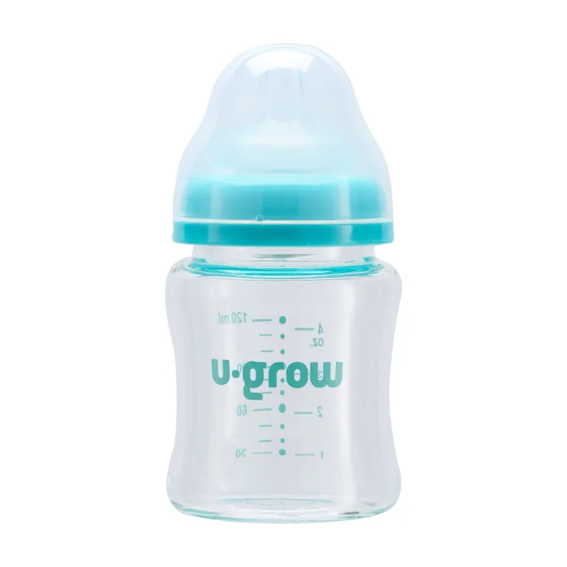 Pachet Biberon de sticla 120ml + Tetine 2 bucati, U-Grow — preț și oferte