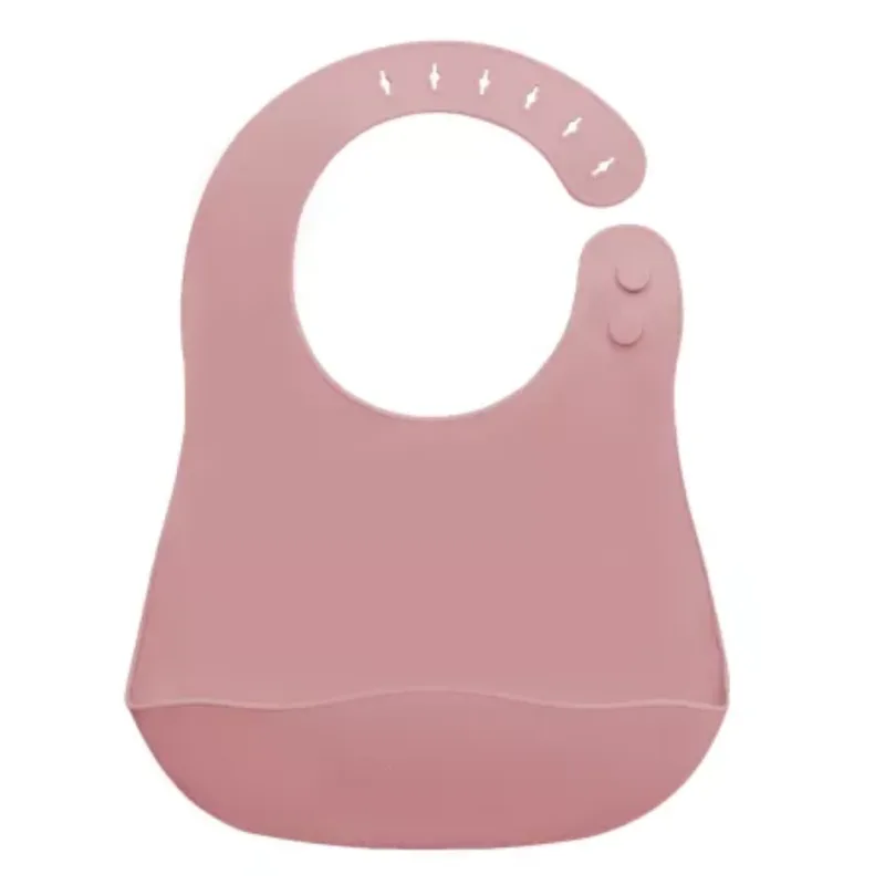 Baveta din silicon cu buzunar, 6 luni+, Old Rose, Appekids — preț și oferte