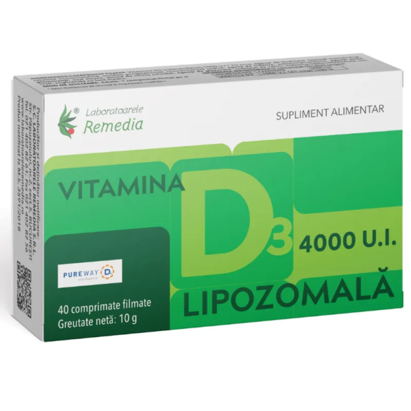 Vitamina D3 lipozomala, 40 comprimate, Laboratoarele Remedia — preț și oferte