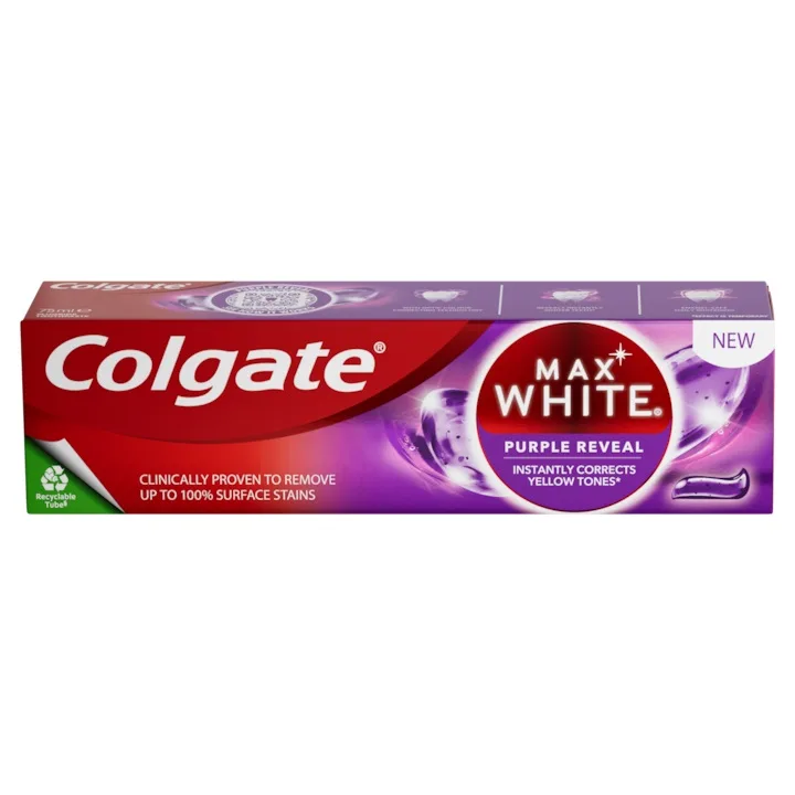 Pasta de dinti Max White Purple Reveal, 75ml, Colgate — preț și oferte