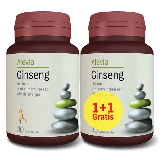 Pachet Ginseng, 2 x 30 comprimate, Alevia — preț și oferte