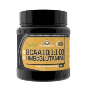 Aminoacizi pudra BCAA 10:1:1 Glutamine HMB Mango, 300g, Vitabolic