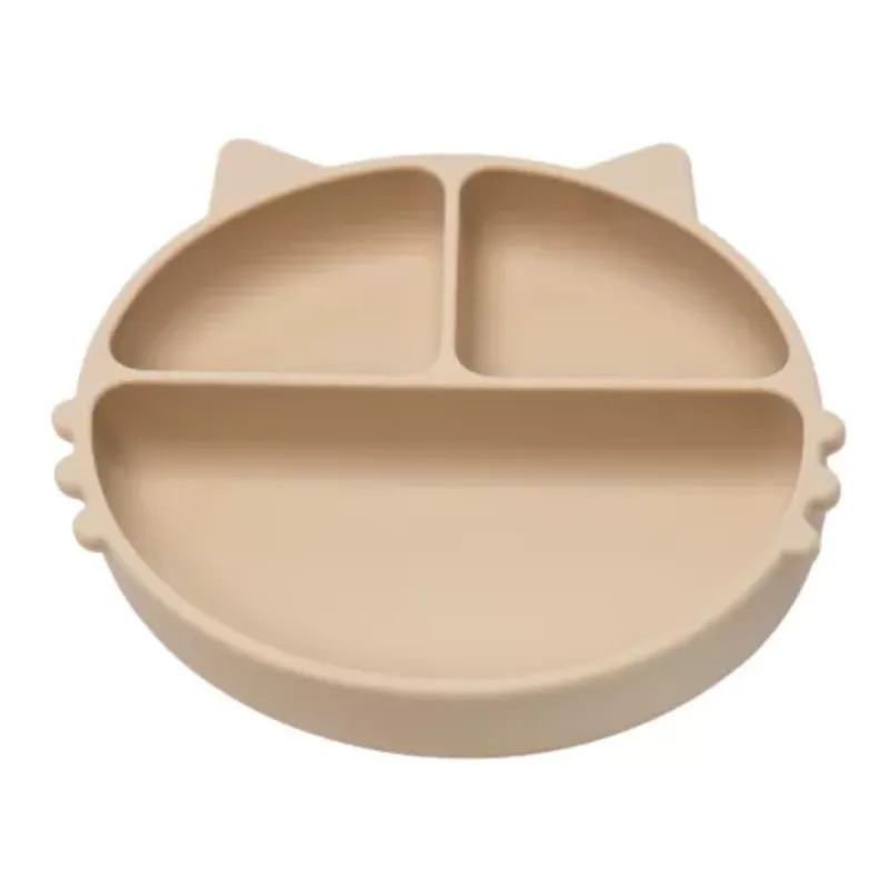 Farfurie compartimentata din silicon Kitty, 6 luni+, Bubble Beige, Appekids — preț și oferte