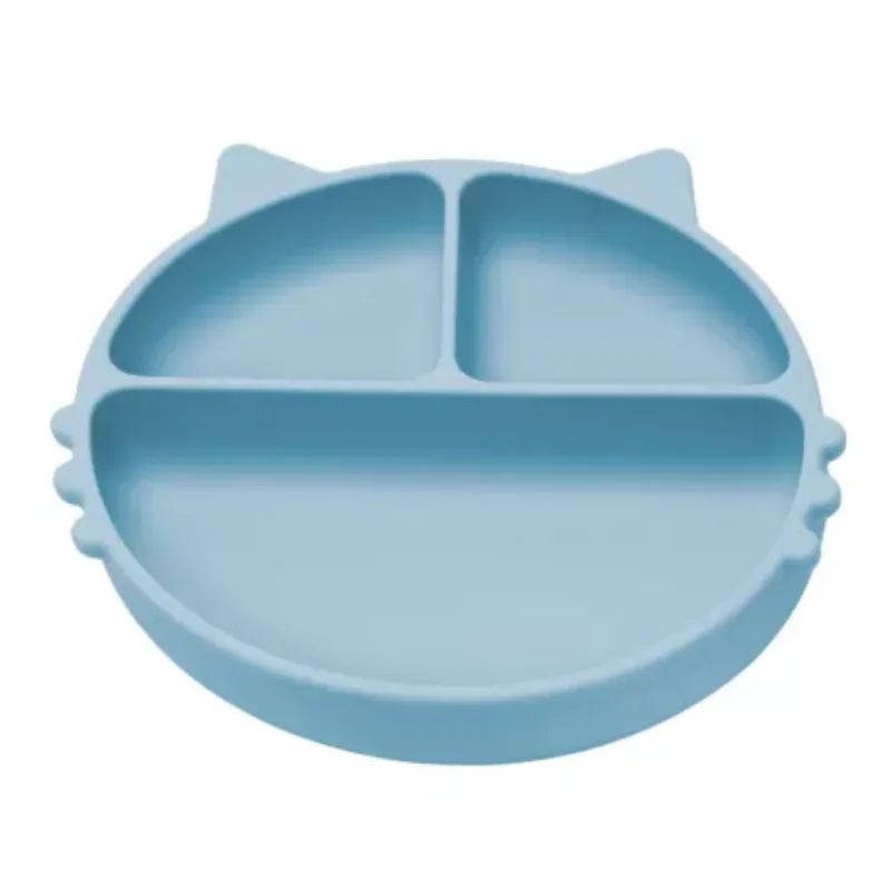 Farfurie compartimentata din silicon Kitty, 6 luni+, Aqua Blue, Appekids — preț și oferte