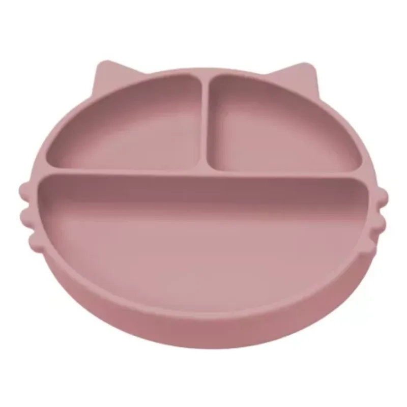 Farfurie compartimentata din silicon Kitty, 6 luni+, Old Rose, Appekids — preț și oferte
