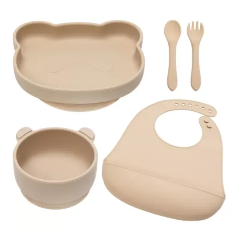Set diversificare din silicon Panda, 6 luni+, Bubble Beige, Appekids — preț și oferte