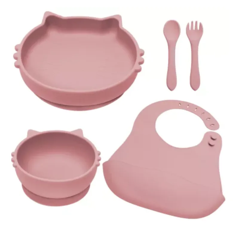 Set diversificare din silicon Kitty, 6 luni+, Old Rose, Appekids — preț și oferte