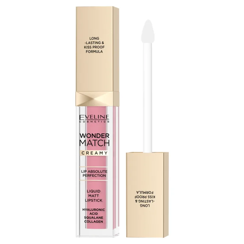 Ruj lichid mat Wonder Match Creamy No. 01 Angel Rose, 6.8ml, Eveline Cosmetics — preț și oferte