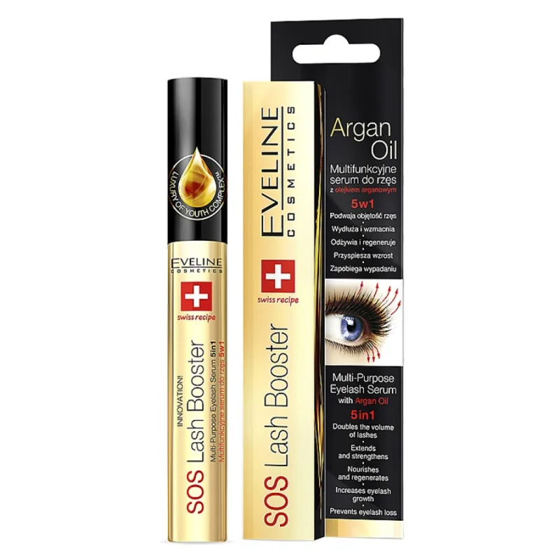 Ser pentru gene SOS Booster 5in1 Argan Oil, 10ml, Eveline Cosmetics — preț și oferte