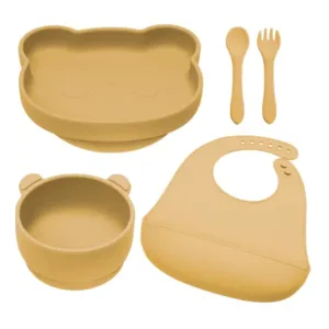 Set diversificare din silicon Panda, 6 luni+, Honey, Appekids
