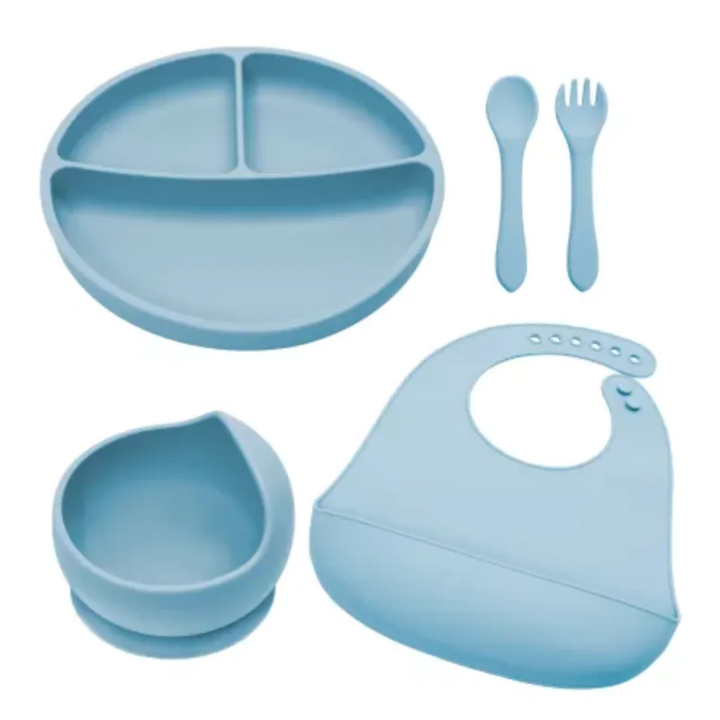 Set diversificare din silicon Classic, 6 luni+, Aqua Blue, Appekids — preț și oferte