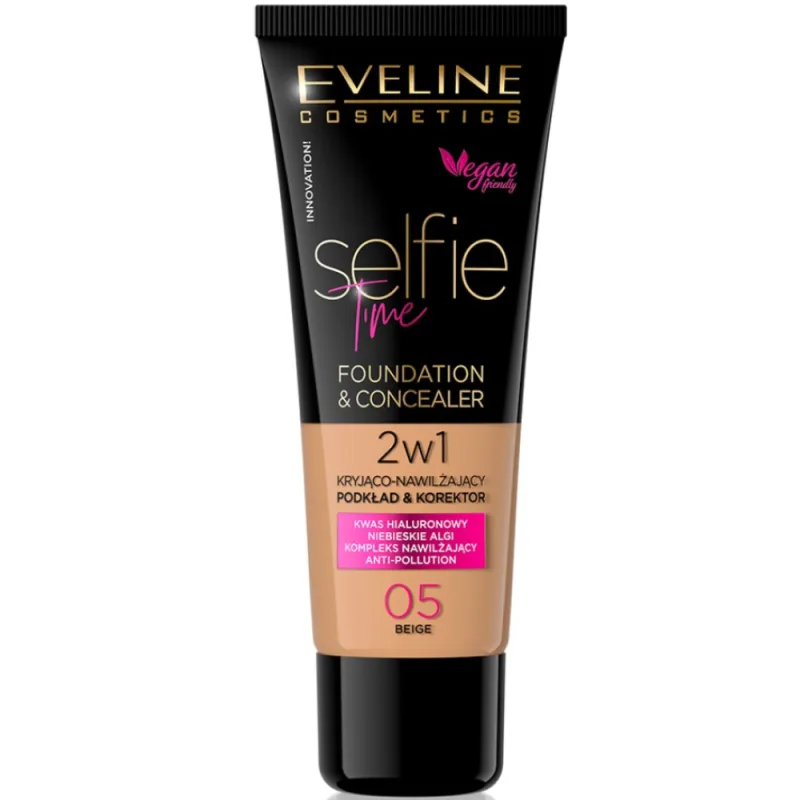 Fond de ten & corector Selfie Time 05 Beige, 30ml, Eveline Cosmetics — preț și oferte