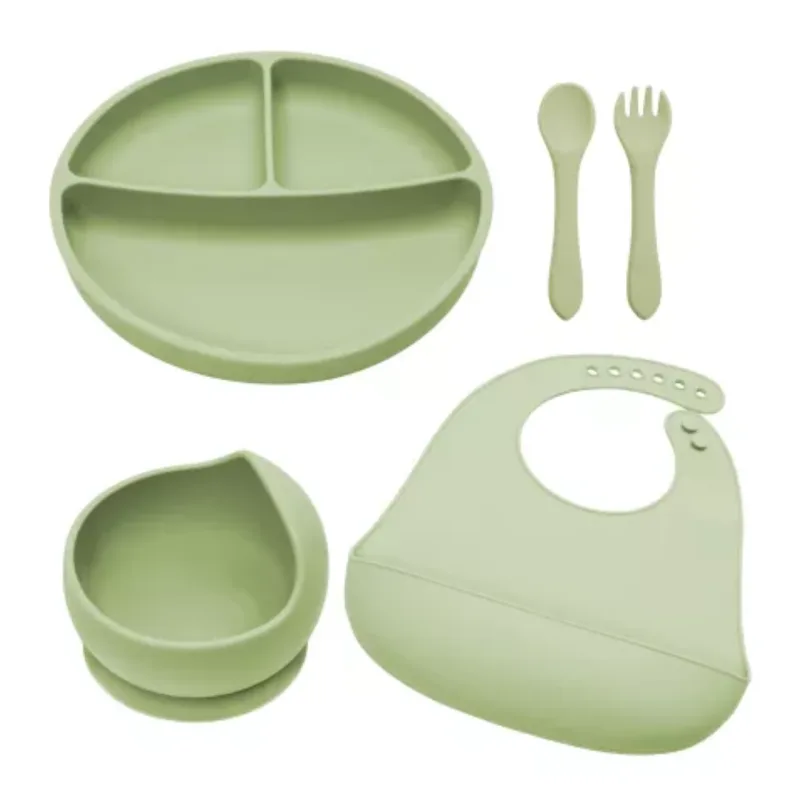 Set diversificare din silicon Classic, 6 luni+, Raw Green, Appekids — preț și oferte