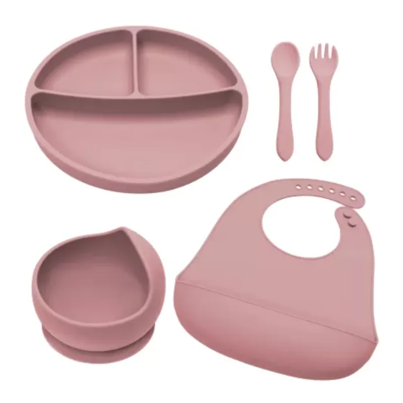 Set diversificare din silicon Classic, 6 luni+, Old Rose, Appekids — preț și oferte