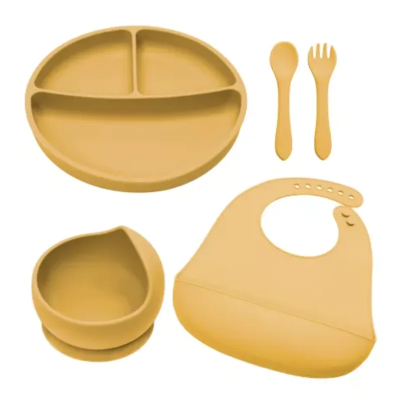 Set diversificare din silicon Classic, 6 luni+, Honey, Appekids — preț și oferte