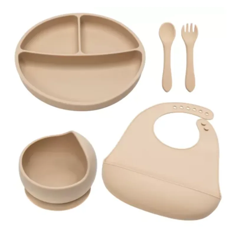 Set diversificare din silicon Classic, 6 luni+, Bubble Beige, Appekids — preț și oferte