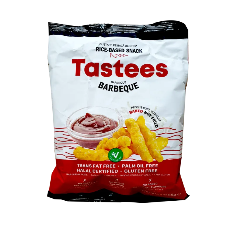 Snack din orez cu aroma de barbeque, 65g, Tastees — preț și oferte