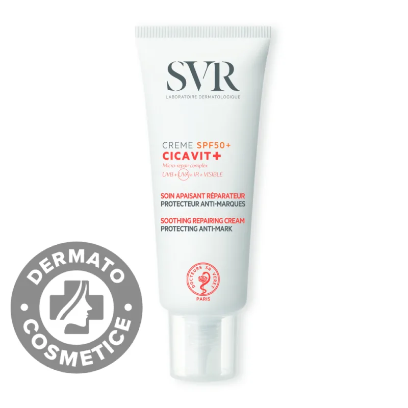 Crema reparatoare calmanta pentru protectie solara cu SPF 50+ Cicavit +, 40ml, SVR — preț și oferte