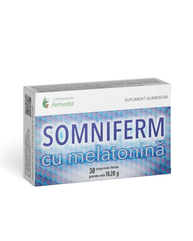 Somniferm cu melatonina, 30 comprimate, Laboratoarele Remedia — preț și oferte