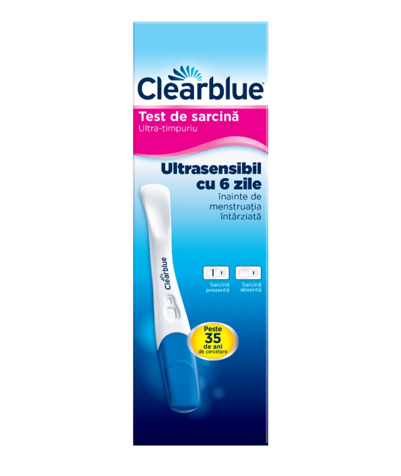 Test de sarcina ultra timpuriu, 1 bucata, Clearblue — preț și oferte
