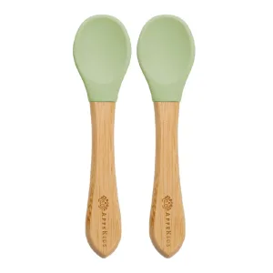 Set lingurite din bambus, 6 luni+, Raw Green, Appekids