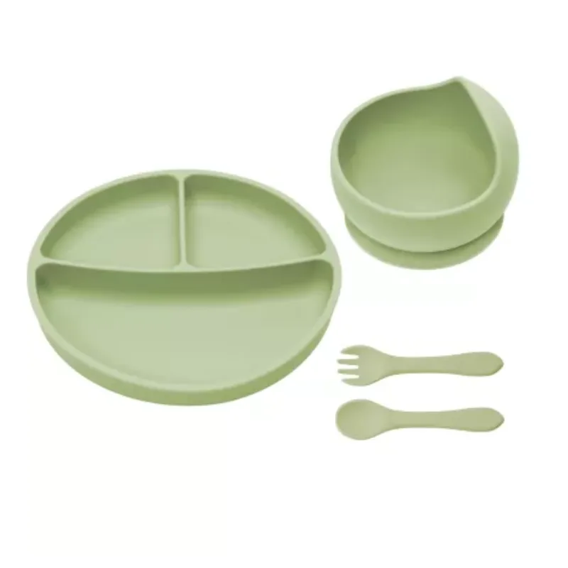 Set diversificare din silicon Basic, 6 luni+, Raw Green, Appekids — preț și oferte