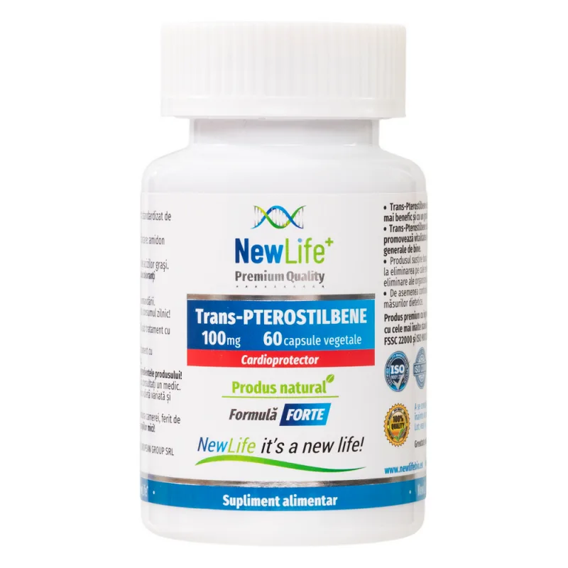 Trans-PTEROSTILBENE 100mg, 60 capsule, NewLife — preț și oferte