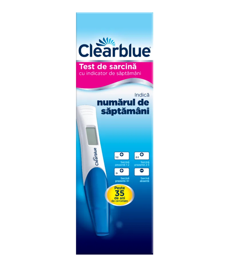 Test de sarcina digital cu indicator de saptamani, 1 bucata, Clearblue — preț și oferte