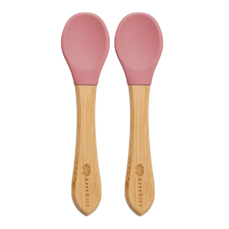 Set lingurite din bambus, 6 luni+, Old Rose, Appekids — preț și oferte