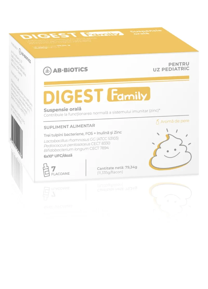 Digest Family suspensie orala, 7 flacoane x 10ml, Ab-Biotics — preț și oferte