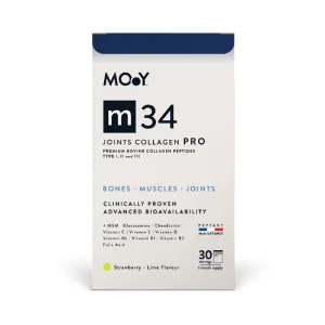 Colagen bovin pentru articulatii cu aroma de capsuni-lime M34, 390g, Molecules of Youth