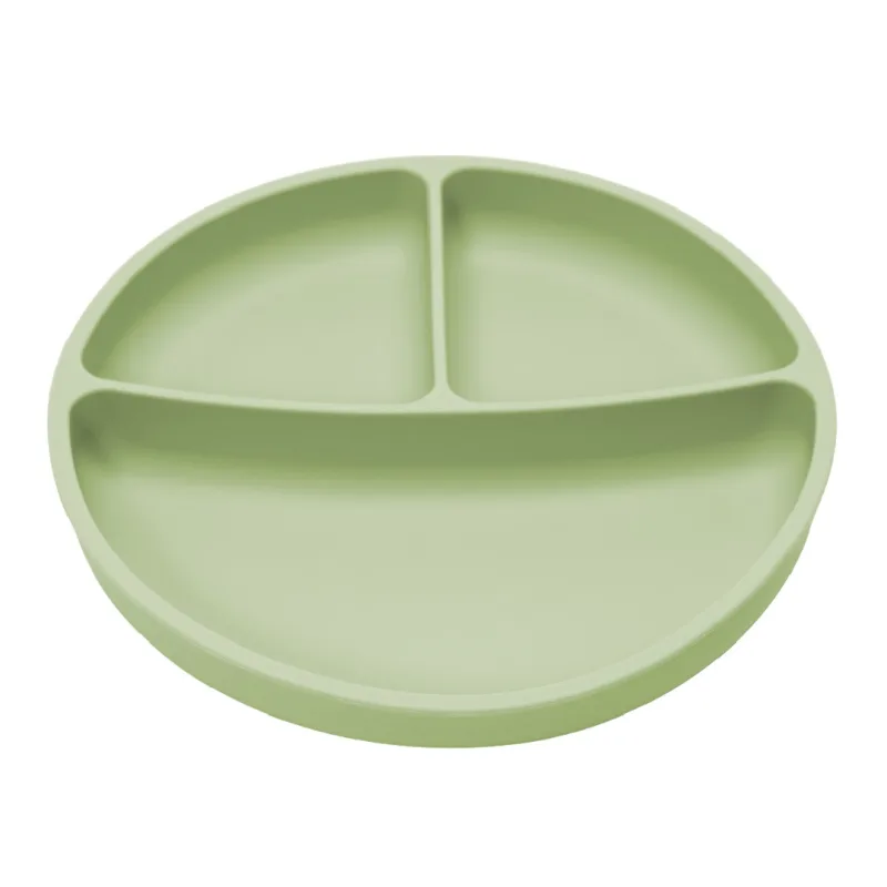 Farfurie compartimentata din silicon cu ventuza, 6 luni+, Raw Green, Appekids — preț și oferte