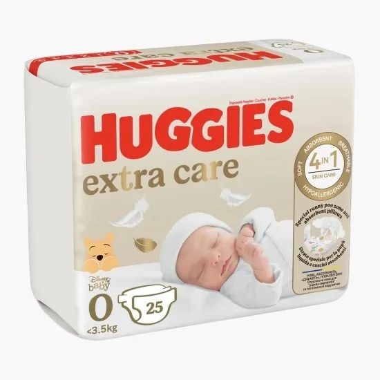 Scutece Extra Care Convi Nr.0 3.5kg, 25 bucati, Huggies — preț și oferte