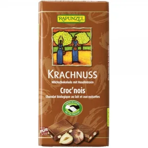 Ciocolata din lapte integral cu alune bio, 100g, Rapunzel