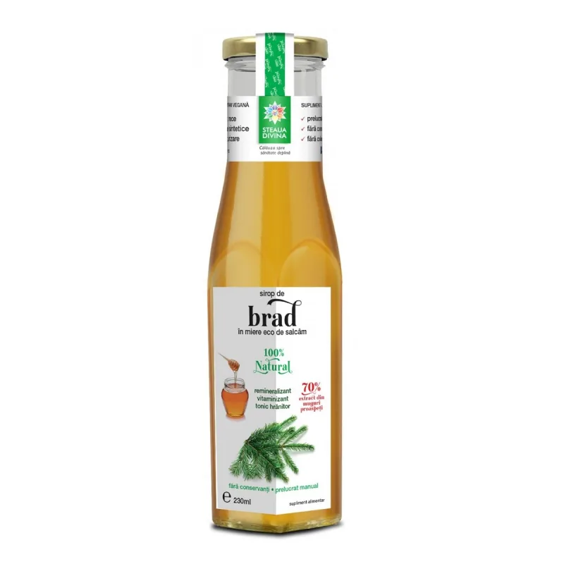 Sirop natural de muguri de brad cu miere, 230ml, Steaua Divina — preț și oferte