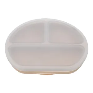 Farfurie din silicon cu capac, 6 luni+, Bubble Beige, Appekids